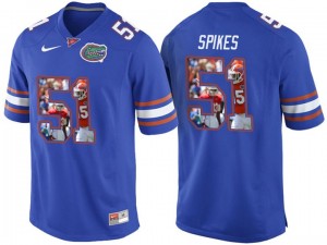 Florida Gators Brandon Spikes #51 Printing Portrait Premier Football Jersey - Royal Blue