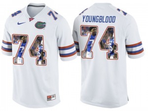 S-3XL Football Jack Youngblood Florida Gators #74 White Printing Portrait Premier Jersey