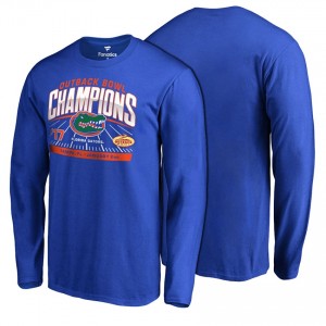 Florida Gators Long Sleeve T-Shirt Royal 2017 Outback Bowl Champions 