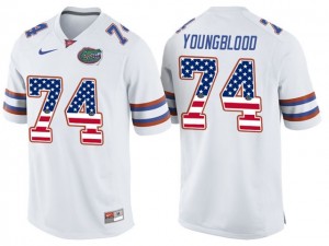 Men's Florida Gators #74 Jack Youngblood White Limited 2017 US Flag Football Jersey