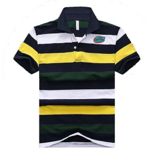 S-3XL Florida Gators Men's Black/Yellow/White Stripe Team Logo Performance Polo