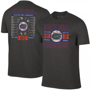 Men's Florida Gators Heather Black Bracket 2017 World Series National Champions Baseball T-shirt