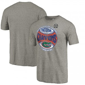 Men's Florida Gators Heather Gray Vintage 2017 World Series National Champions Baseball T-shirt