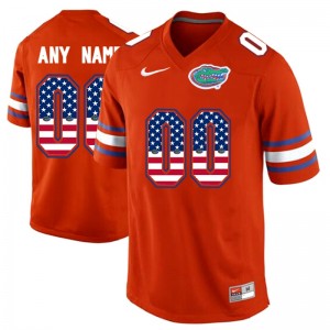 #00 Orange Men's Limited US Flag Custom Football Florida Gators Jersey