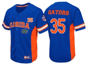 #35 Men's Florida Gators Jersey Royal 2017 National Champions Baseball 