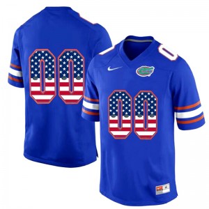 #00 Men's Florida Gators Jersey Limited Royal Blue US Flag Custom Football 