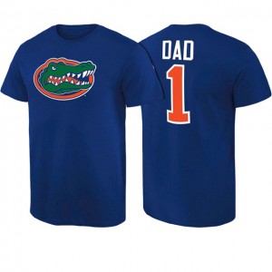 S-3XL Florida Gators Men's Royal Number 1 Dad Short Sleeve T-Shirt