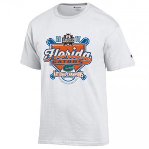 CWS 2017 World Series National Champions Men's White Baseball Florida Gators T-shirt