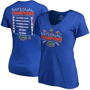 Men's/Women's Florida Gators T-shirt Royal Drive Score 2017 World Series National Champions Baseball 