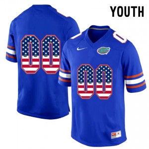Youth Florida Gators Jersey Blue #00 Limited Football US Flag Custom 