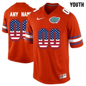 S-3XL Football Florida Gators #00 Limited Youth Orange US Flag Custom Jersey