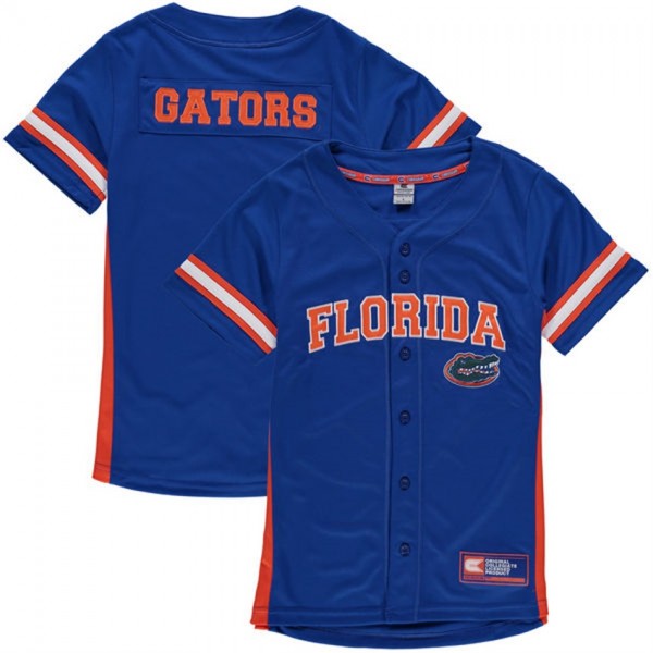Youth Florida Gators Button Up Strike Zone Jersey Royal Baseball Florida Gators Jersey